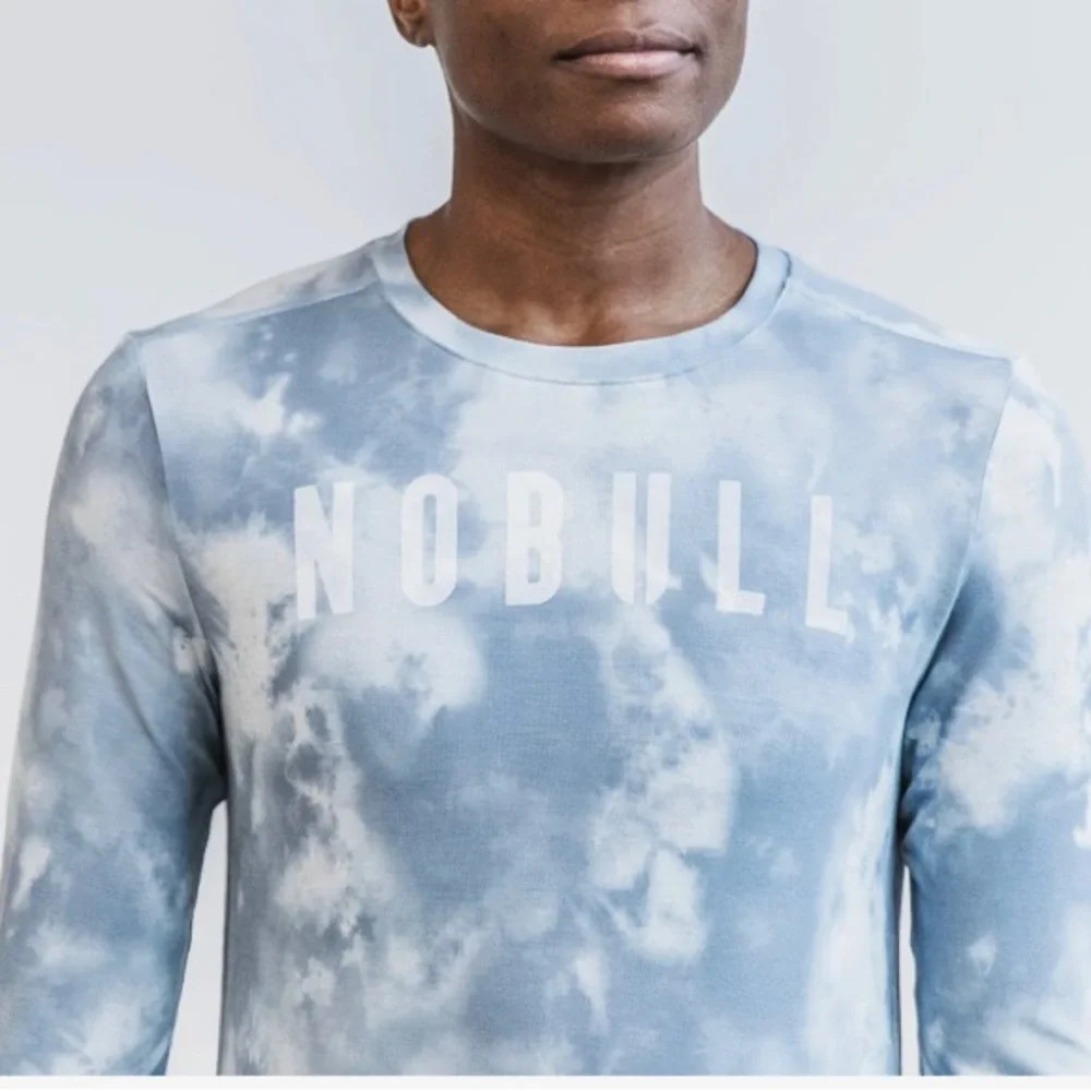 No Bull Tie Dye Long Sleeve Tee Blue & White Size XXL